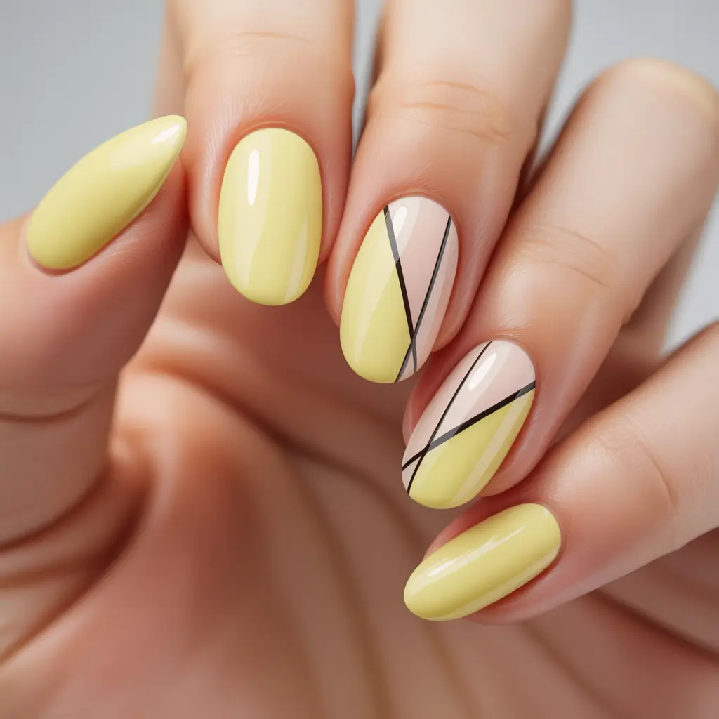 Must-Try Butter Yellow Nails That Scream Summer Vibes Modern Lines and Lemon Dreams