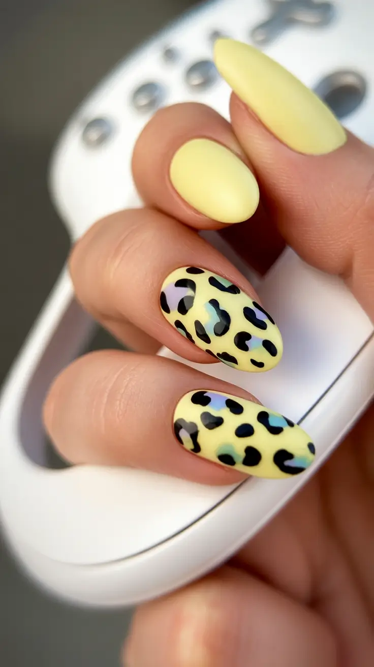Must-Try Butter Yellow Nails That Scream Summer Vibes Chrome Hearted Leopard With A Twist