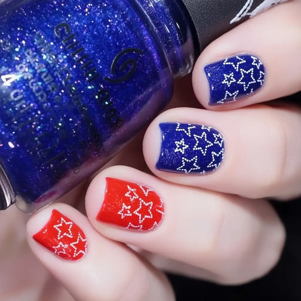 Nail Designs for July 4th 2025 Star-Spangled Short Square Magic