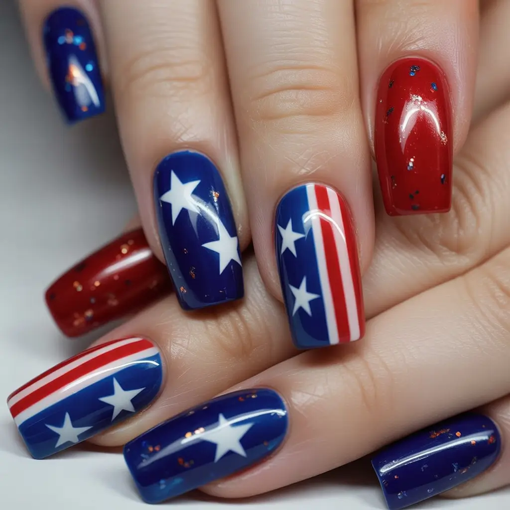 Nail Designs for July 4th 2025 Statement Patriot Stripes with Bold Star Power