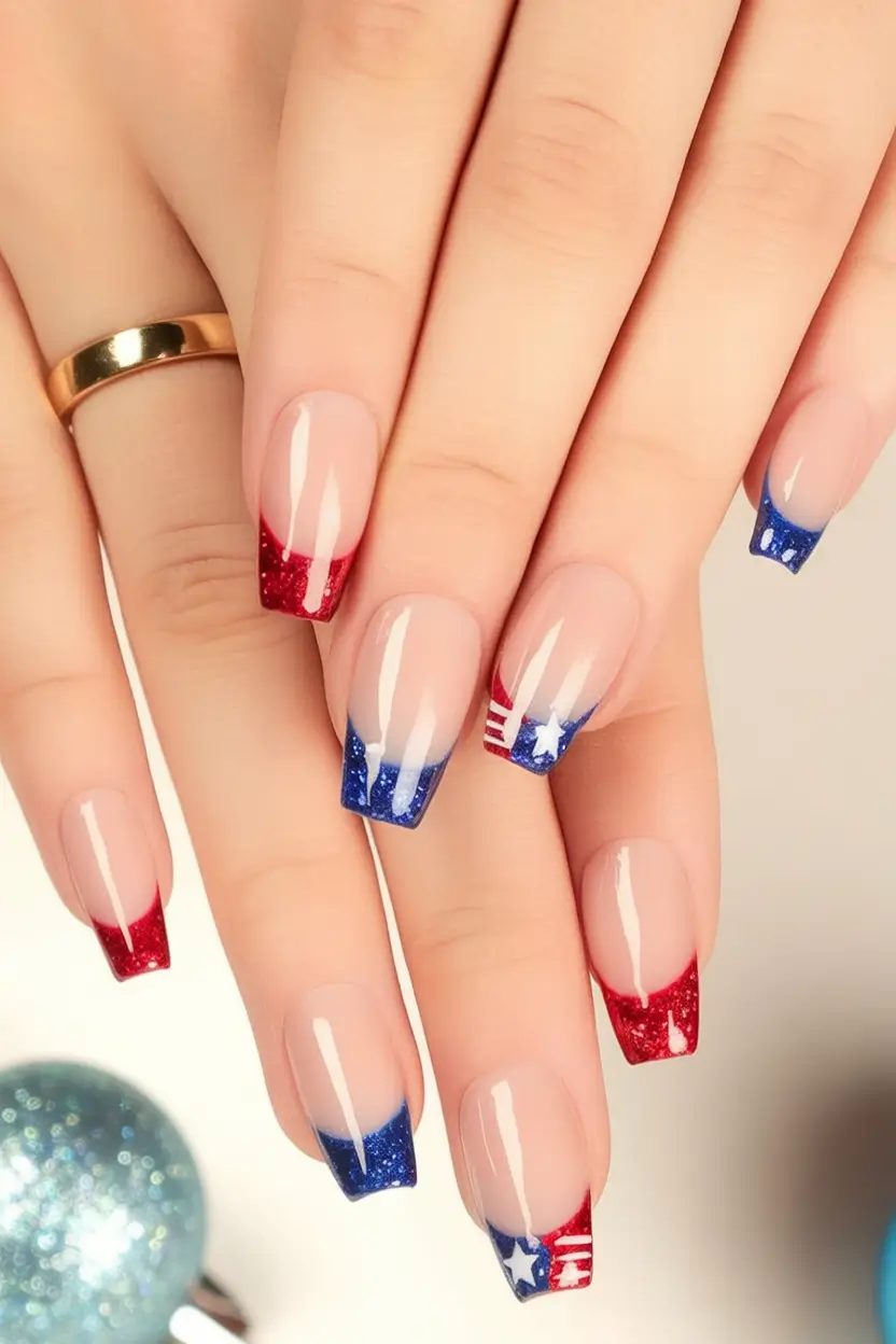 Nail Designs for July 4th 2025 French Tips Get a Firecracker Makeover