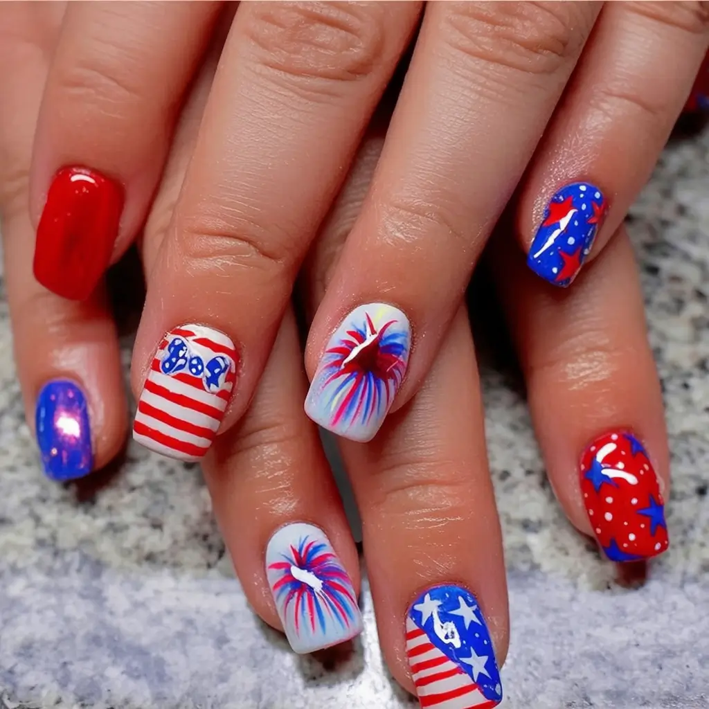 Nail Designs for July 4th 2025 Over the Top Celebration Mix