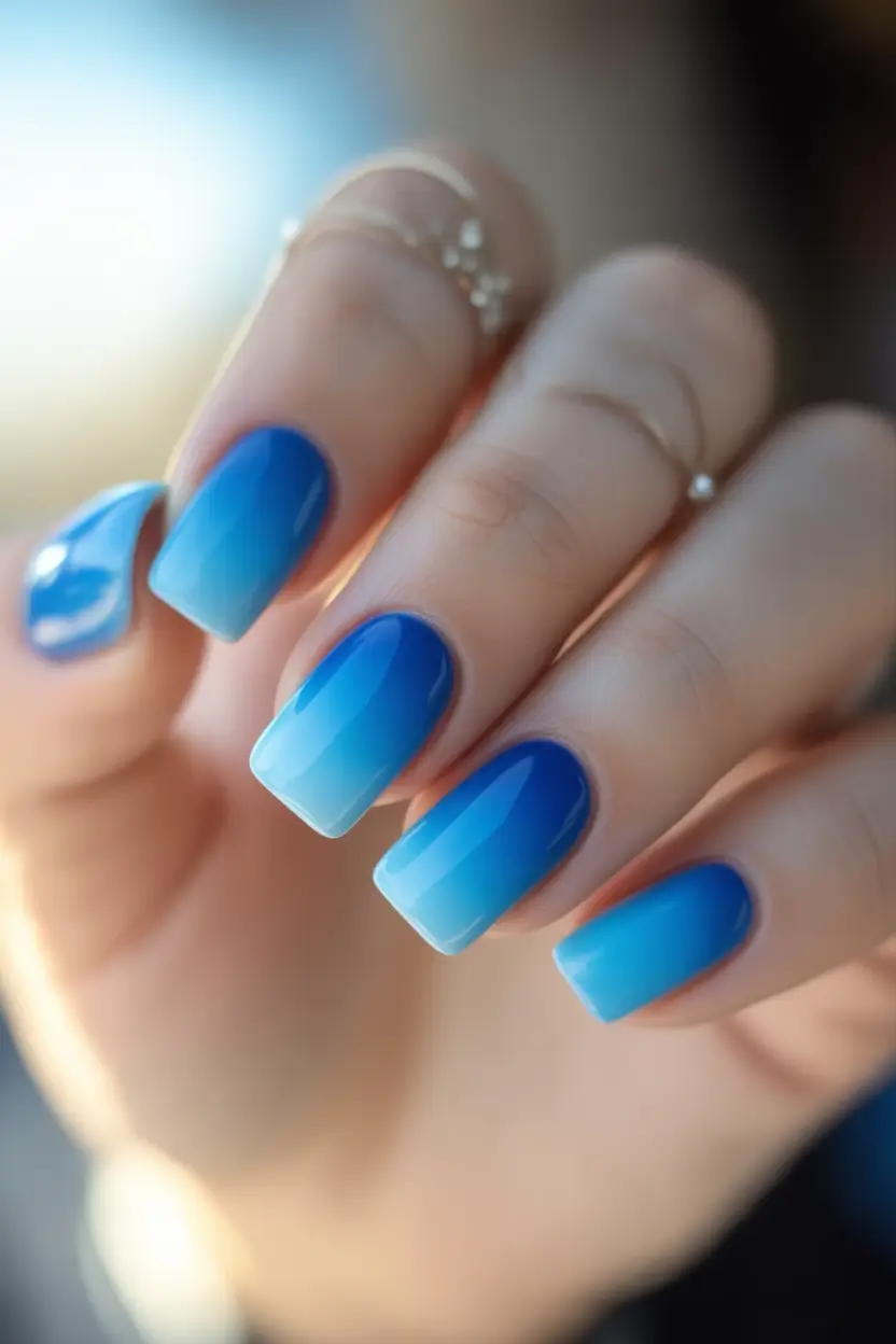 Nail Designs to Try in August 2025 Ocean Ombre Gloss