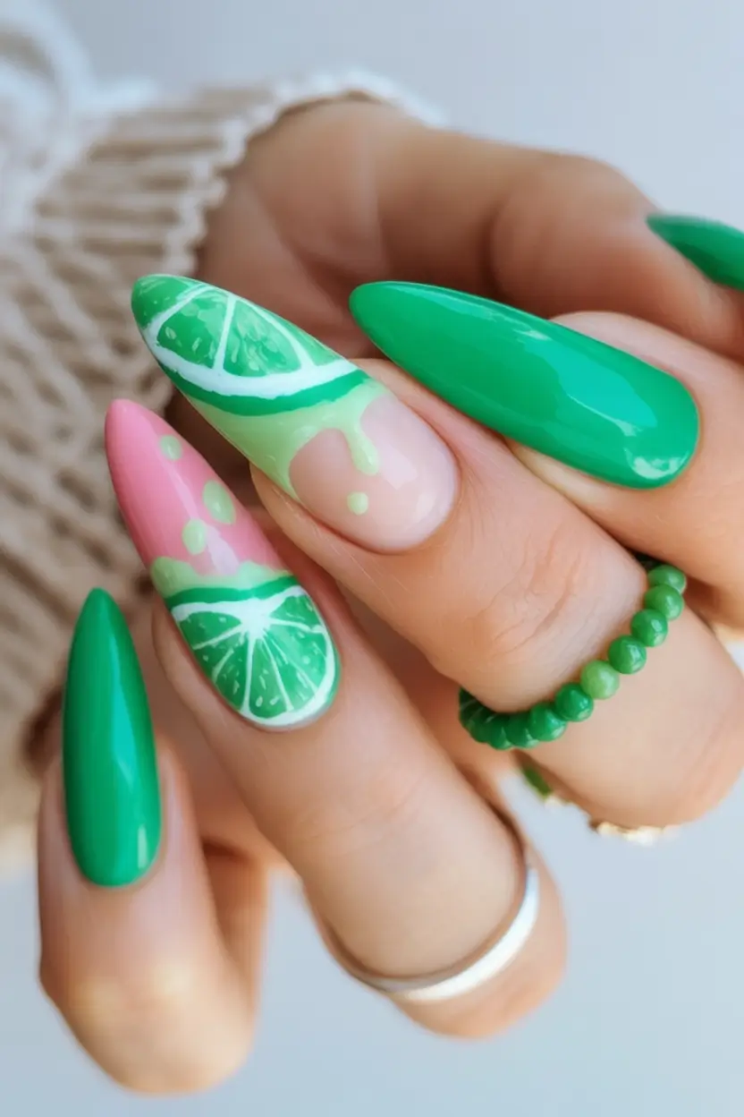 Nail Designs to Try in August 2025 Lime Art Citrus Mix