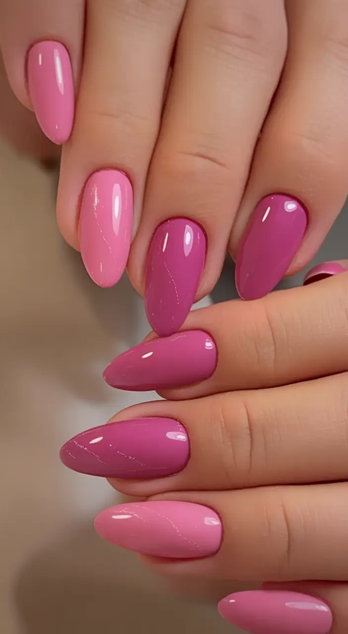 Nail Designs to Try in August 2025 Ombre Pink Gel Gradient