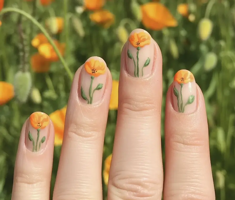 Nail Designs to Try in August 2025 Tiny Field Flowers In Bloom