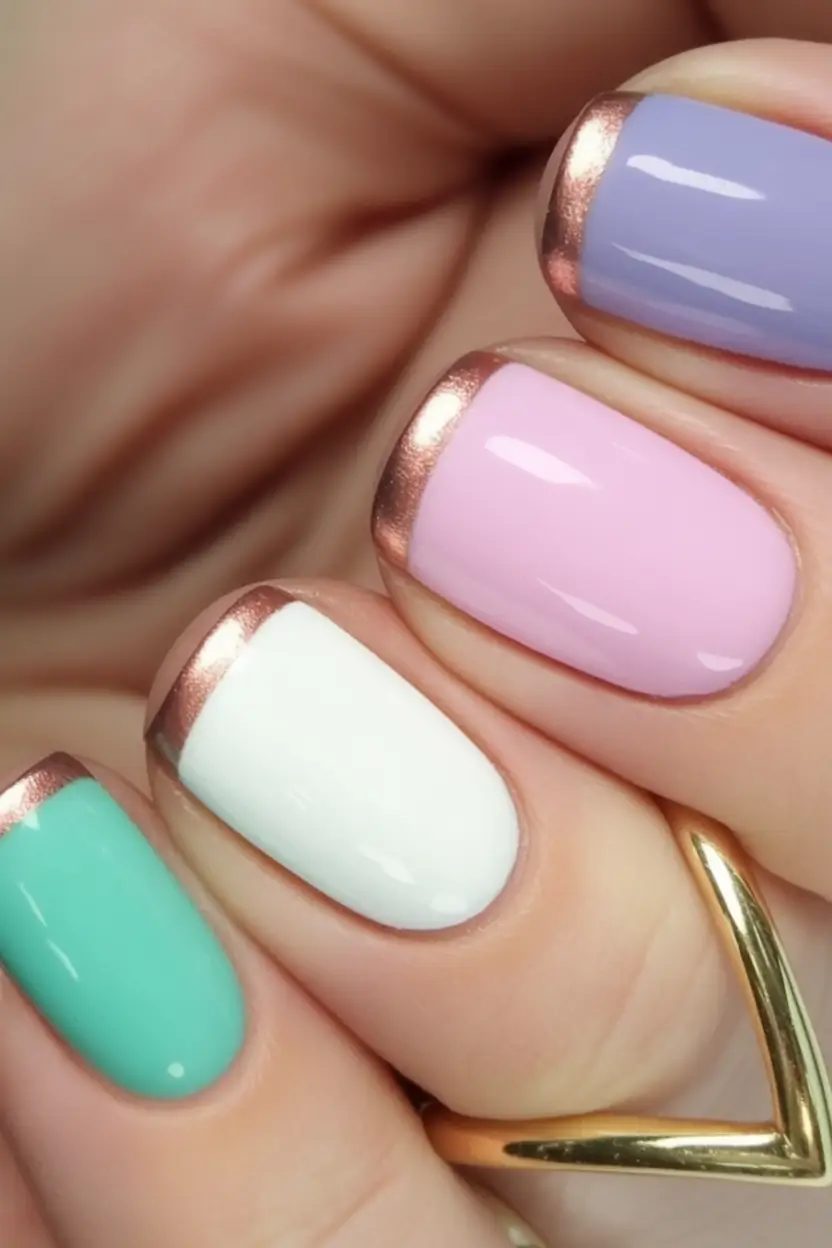 Nail Designs to Try in August 2025 Pastel Chrome French