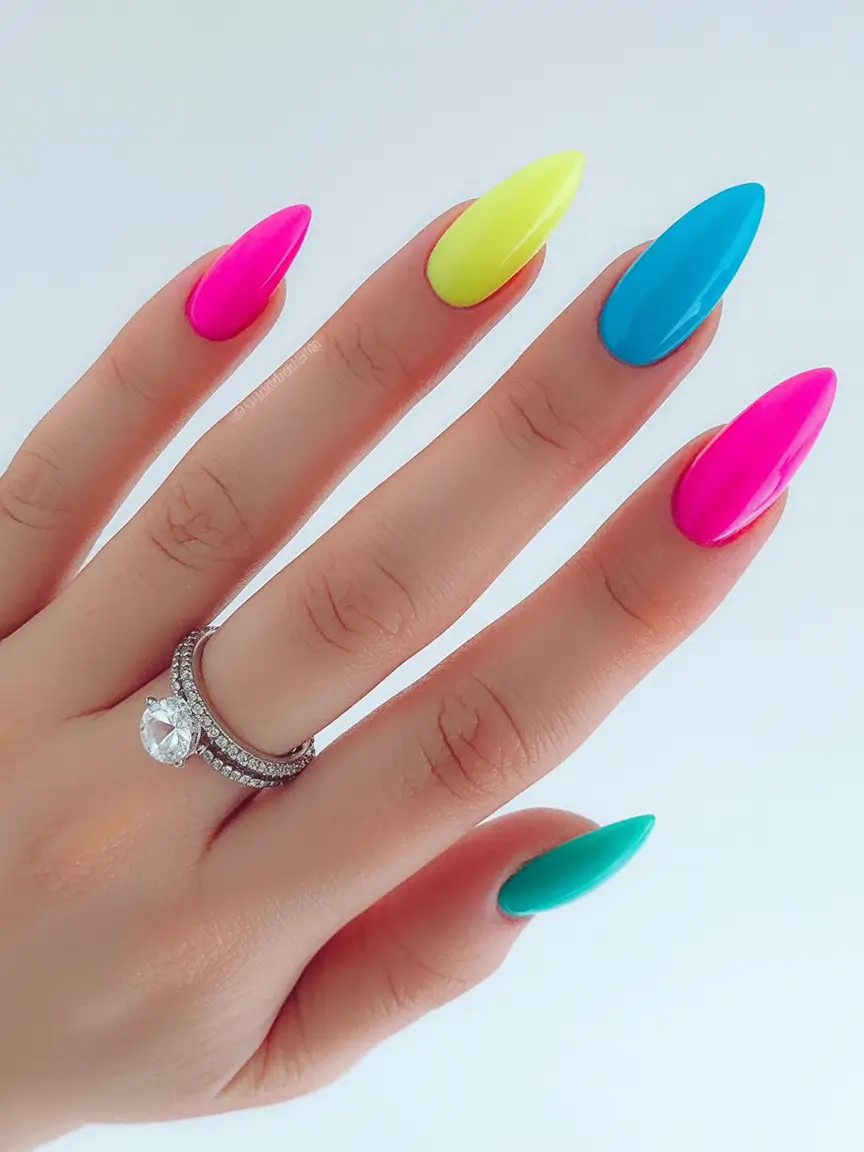 Nail Designs to Try in August 2025 Electric Ice Pop