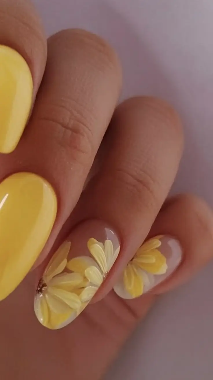 nail designs to try in august 2025 Sunshine Petals