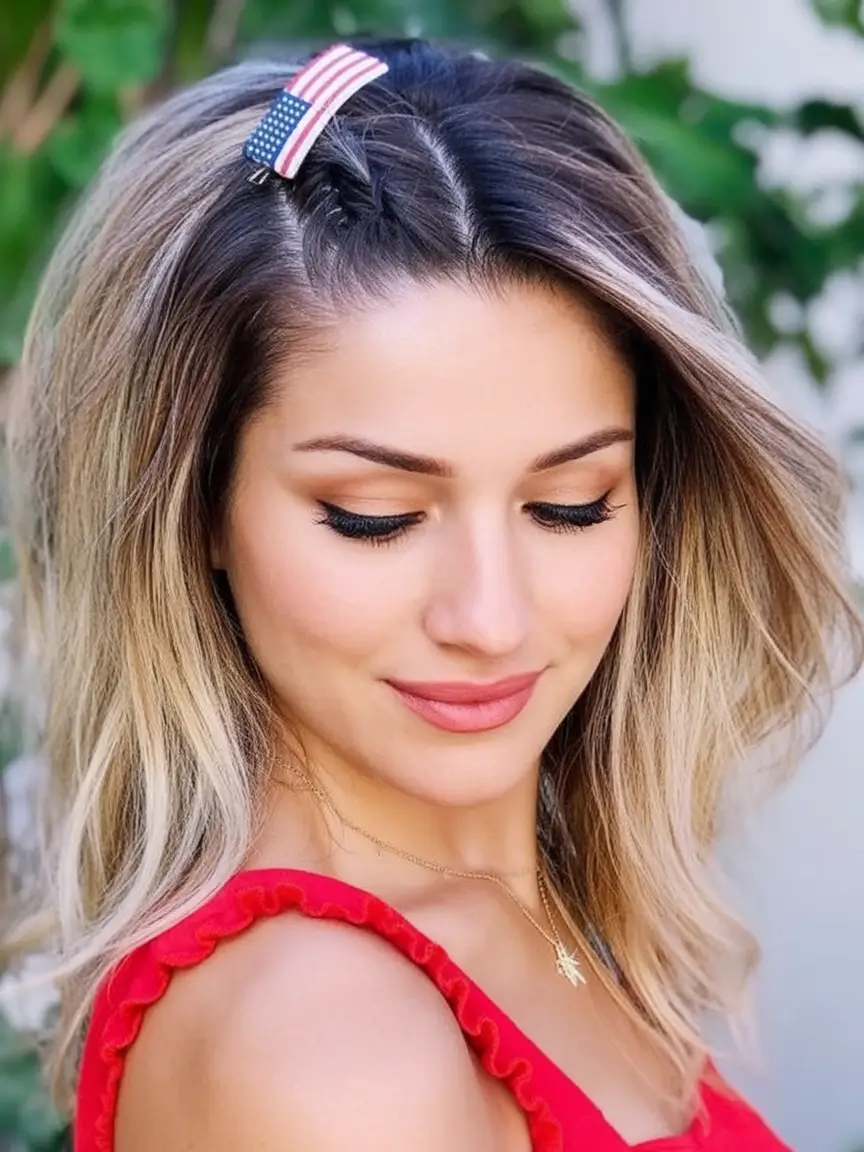 patriotic hair looks for 4th of july 2025 Star-Spangled Twist On Soft Waves