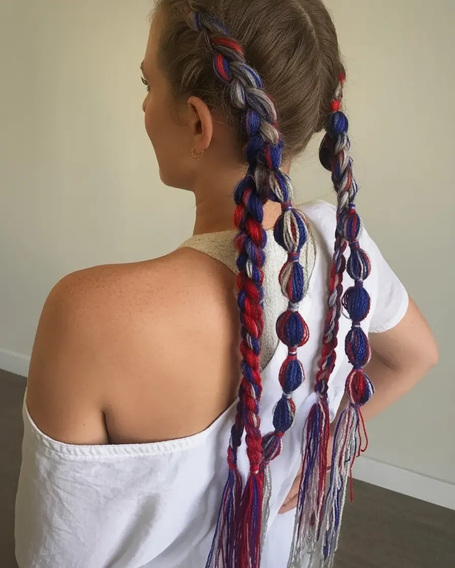 Patriotic Hair Looks for 4th of July 2025 Festival Ropes and Twists
