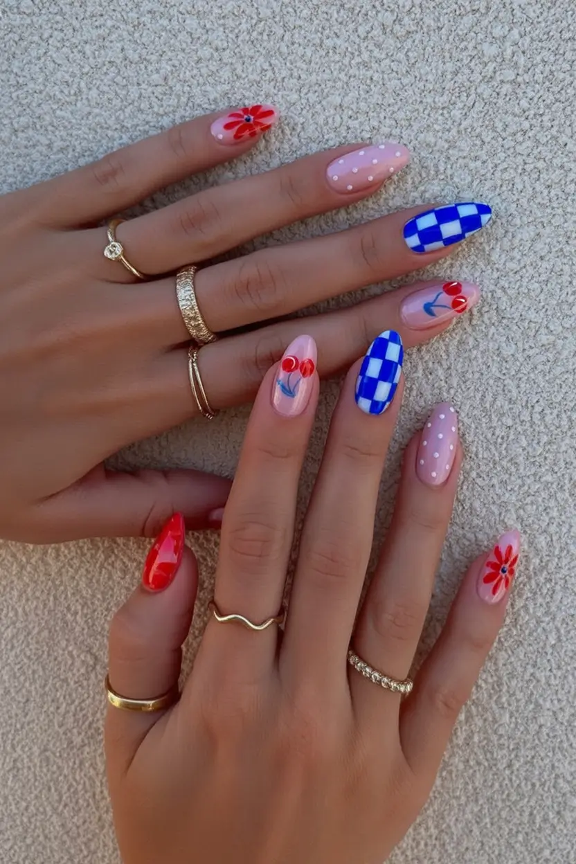 Patriotic Nail Inspo for 4th of July 2025 Cherry Bomb Meets Americana