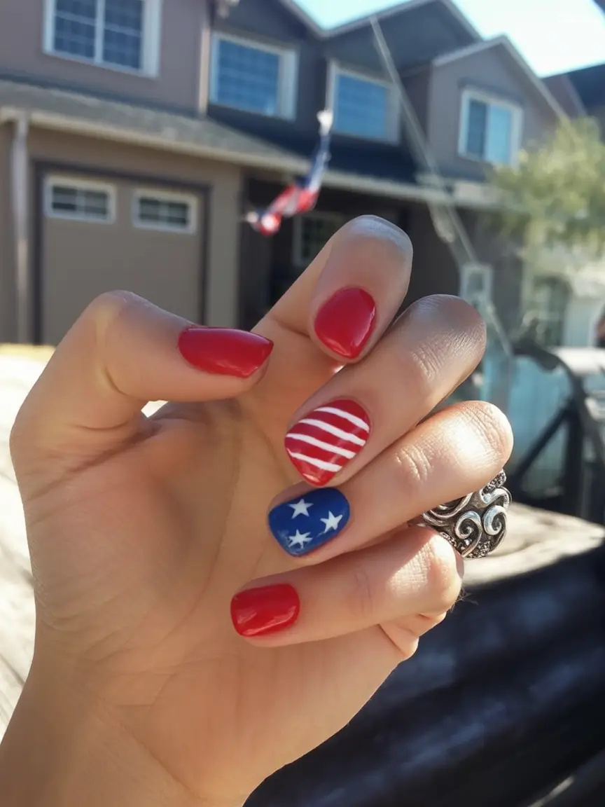 Patriotic Nail Inspo for 4th of July 2025 Minimalist Americana Pop