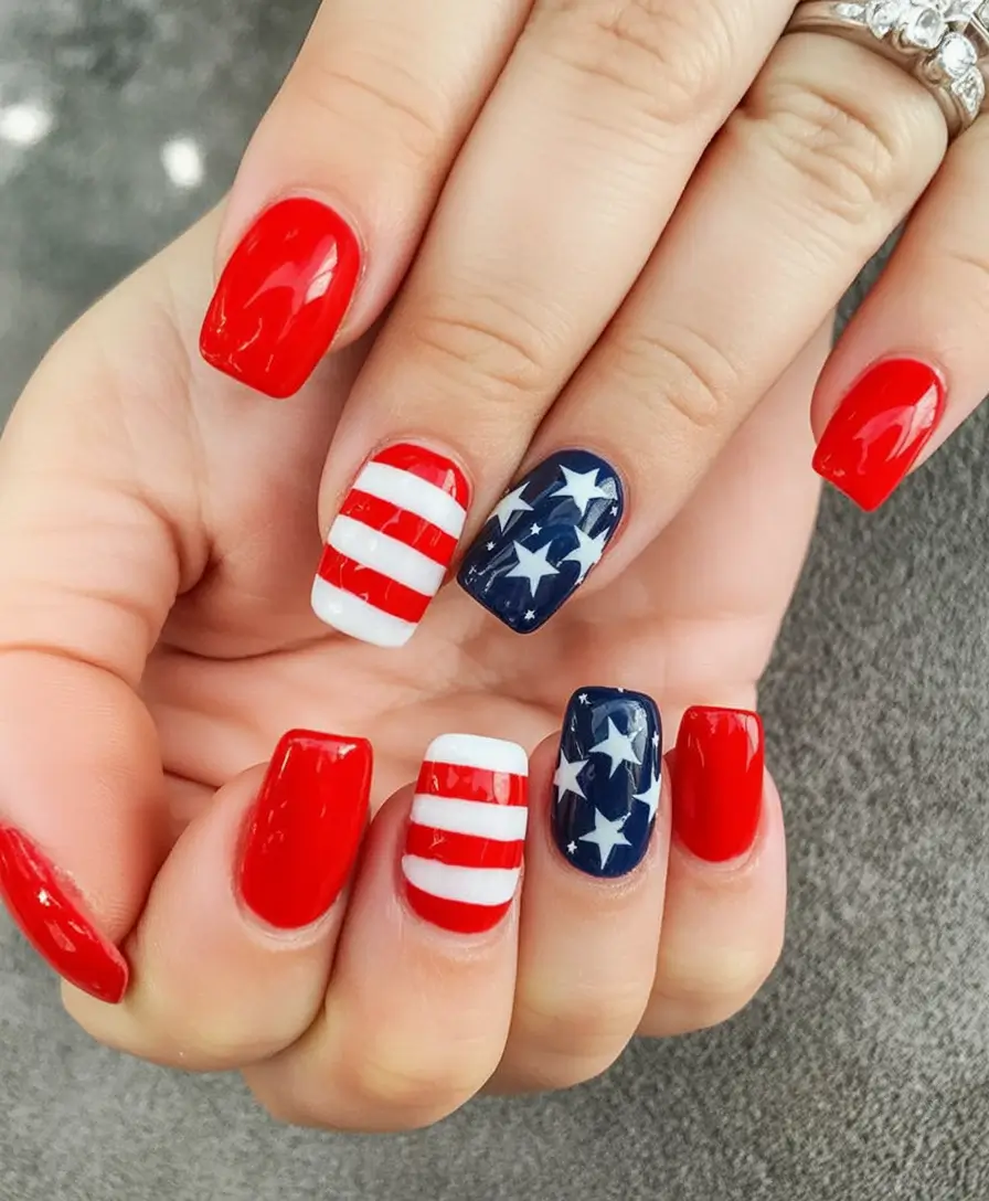 Patriotic Nail Inspo for 4th of July 2025 Bold Americana With Glossy Confidence