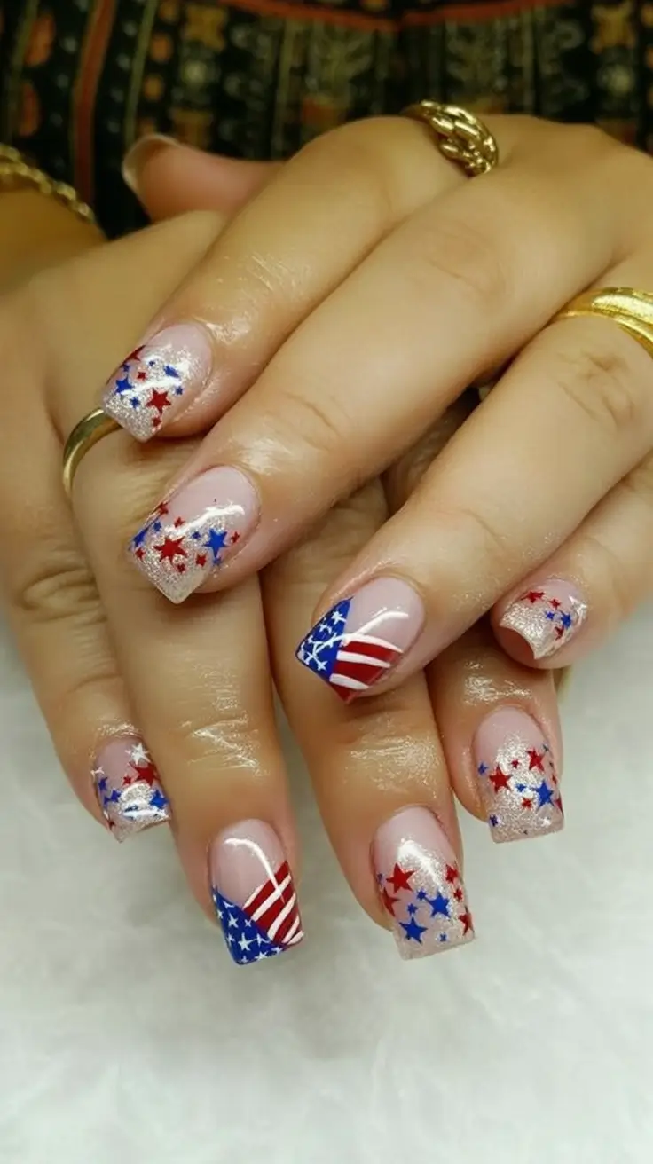 Patriotic Nail Inspo for 4th of July 2025 Modern Americana with Negative Space Flair