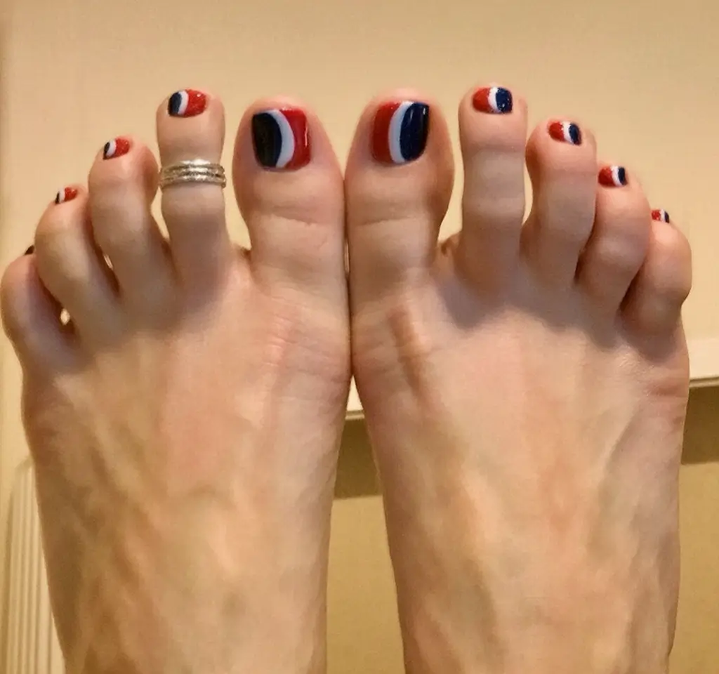 Patriotic Pedis for 4th of July 2025 Retro Cool Red White And Navy