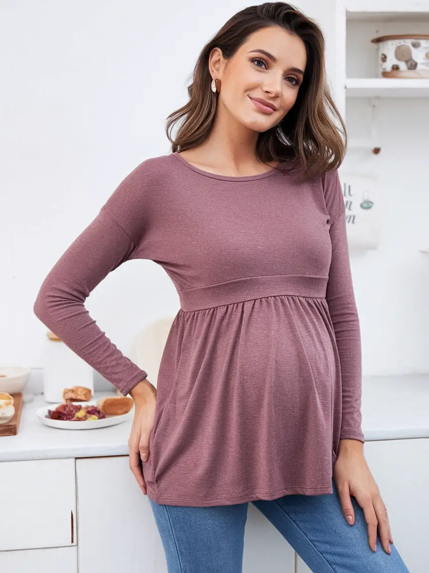 pregnancy style goals: fall outfits inspo for 2025 soft mauve serenity with a stretch