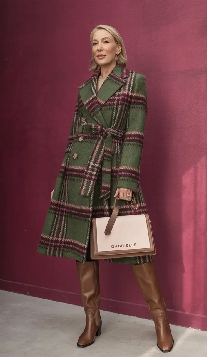 Stylish fall 2025 fashion outfits for women 40+ Classic Plaid Meets Contemporary Charm