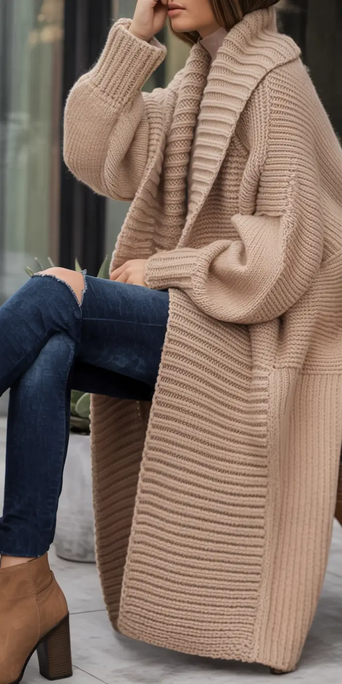 Stylish fall 2025 fashion outfits for women 40+ Oversized Knits And Downtown Denim