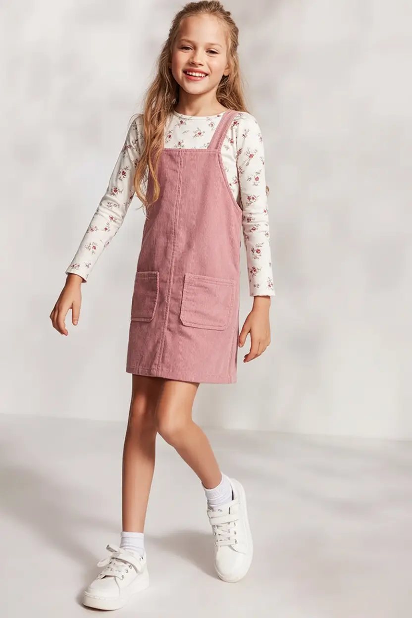 Stylish First Day of School outfits for 2025 Soft Pink Vibes and Corduroy Confidence