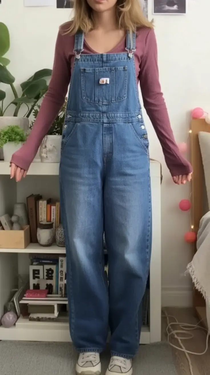 Stylish First Day of School Outfits for 2025 Soft Grunge Dungarees