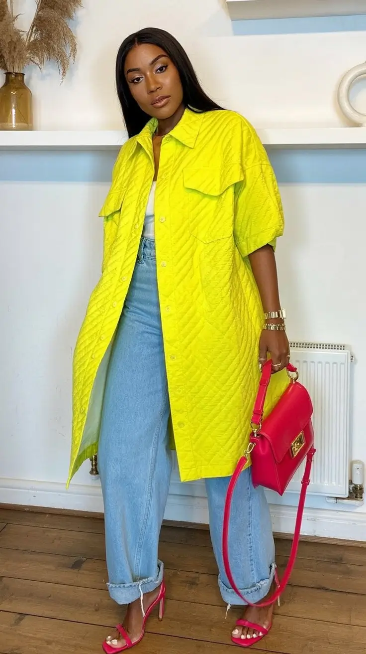 summer to fall transition outfits ideas 2025 Bright Quilting and Hot Pink Power