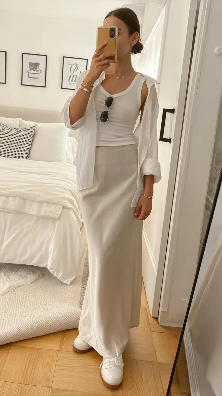 summer to fall transition outfits ideas 2025 The Cream Set You’ll Live In