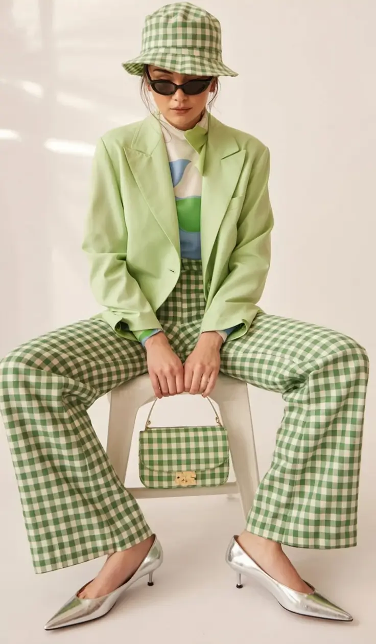 summer to fall transition outfits ideas 2025 Playful Gingham Energy