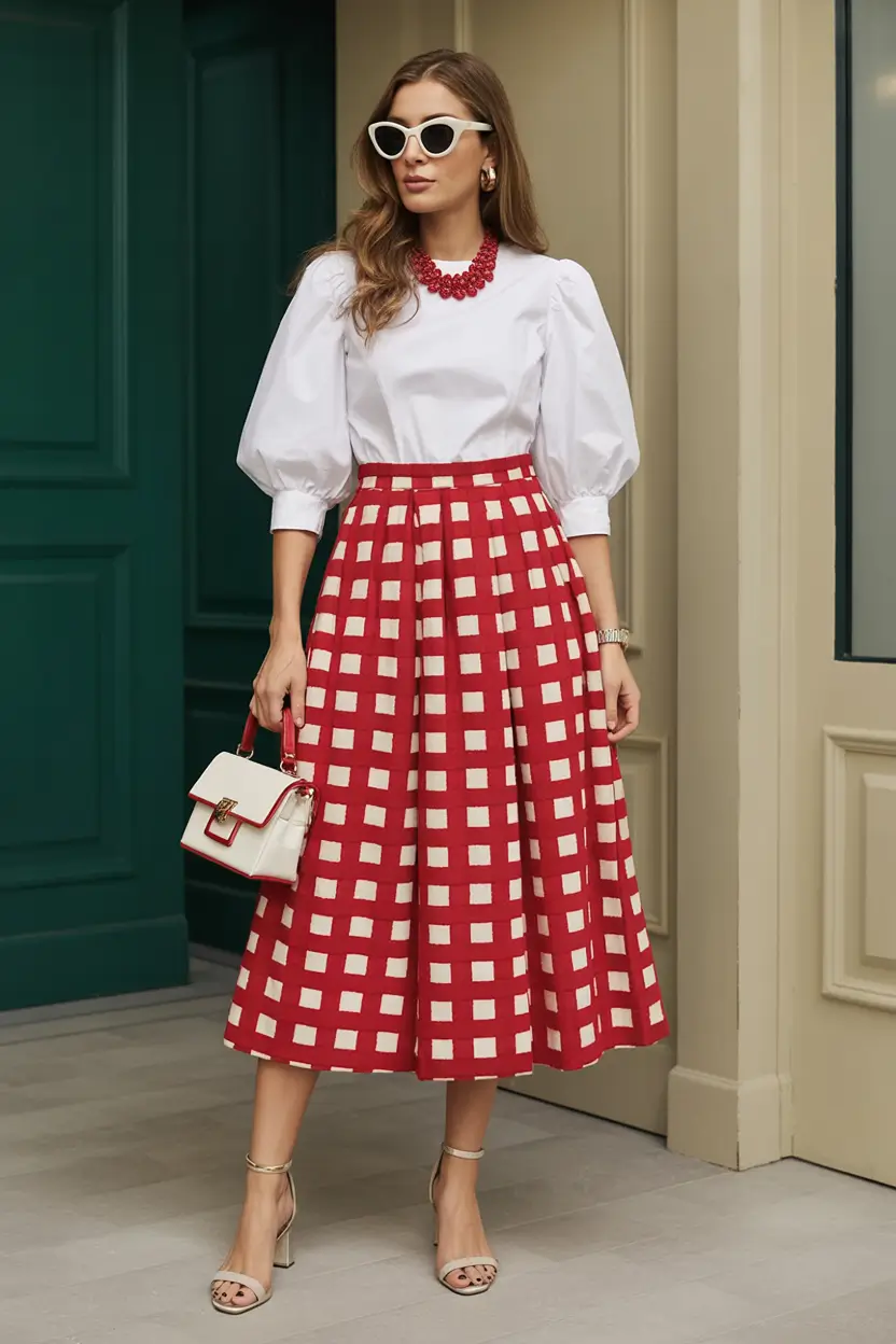 summer to fall transition outfits ideas 2025 Retro Picnic Glam with Modern Grace