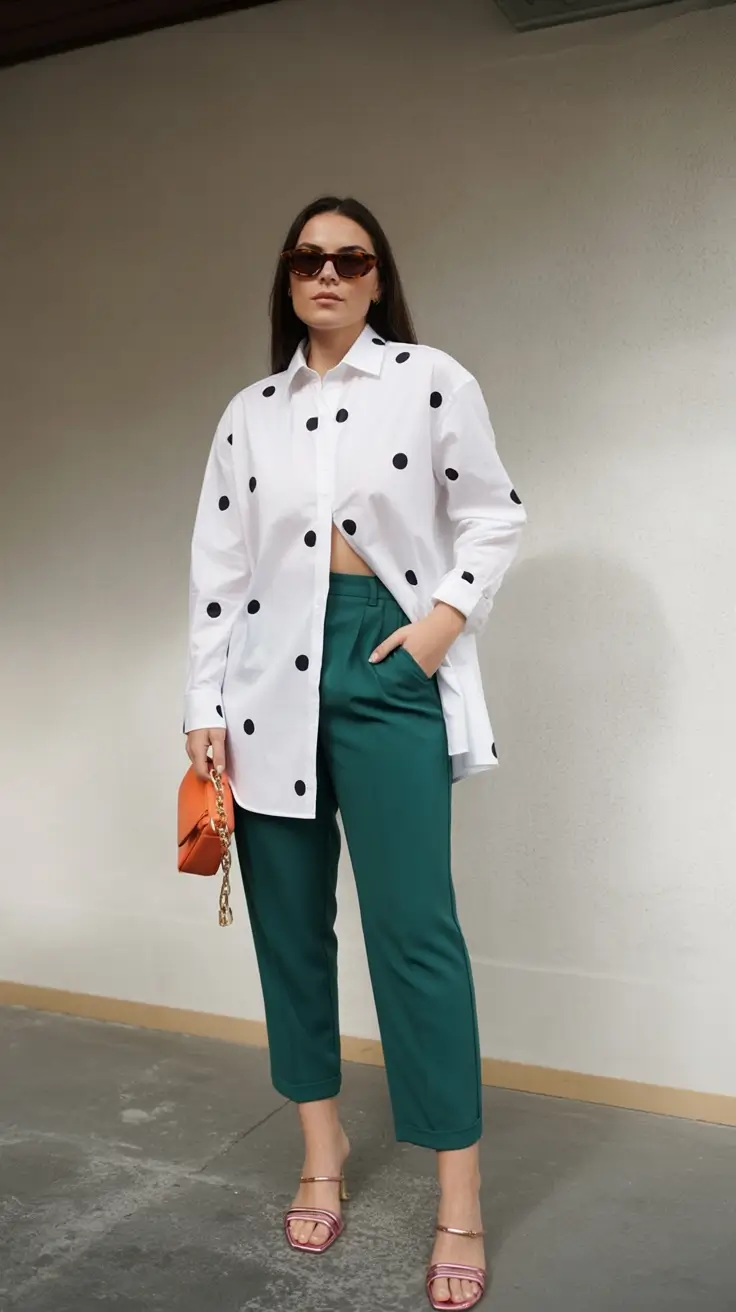 summer to fall transition outfits ideas 2025 Playful Dots and Tailored Lines