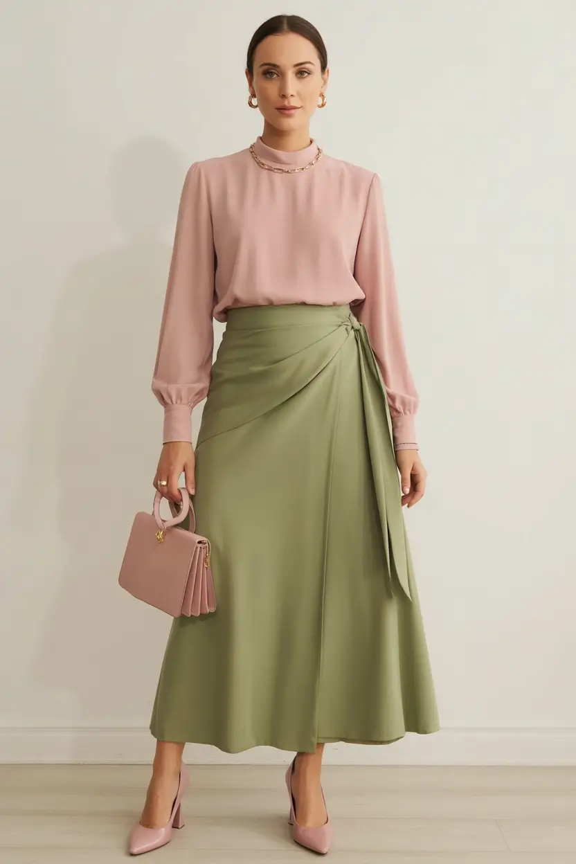 summer to fall transition outfits ideas 2025 Sage and Rose The Soft Power Color Combo