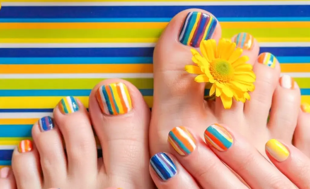 Toe Nail Ideas to Try This August 2025 Striped Like Sunshine