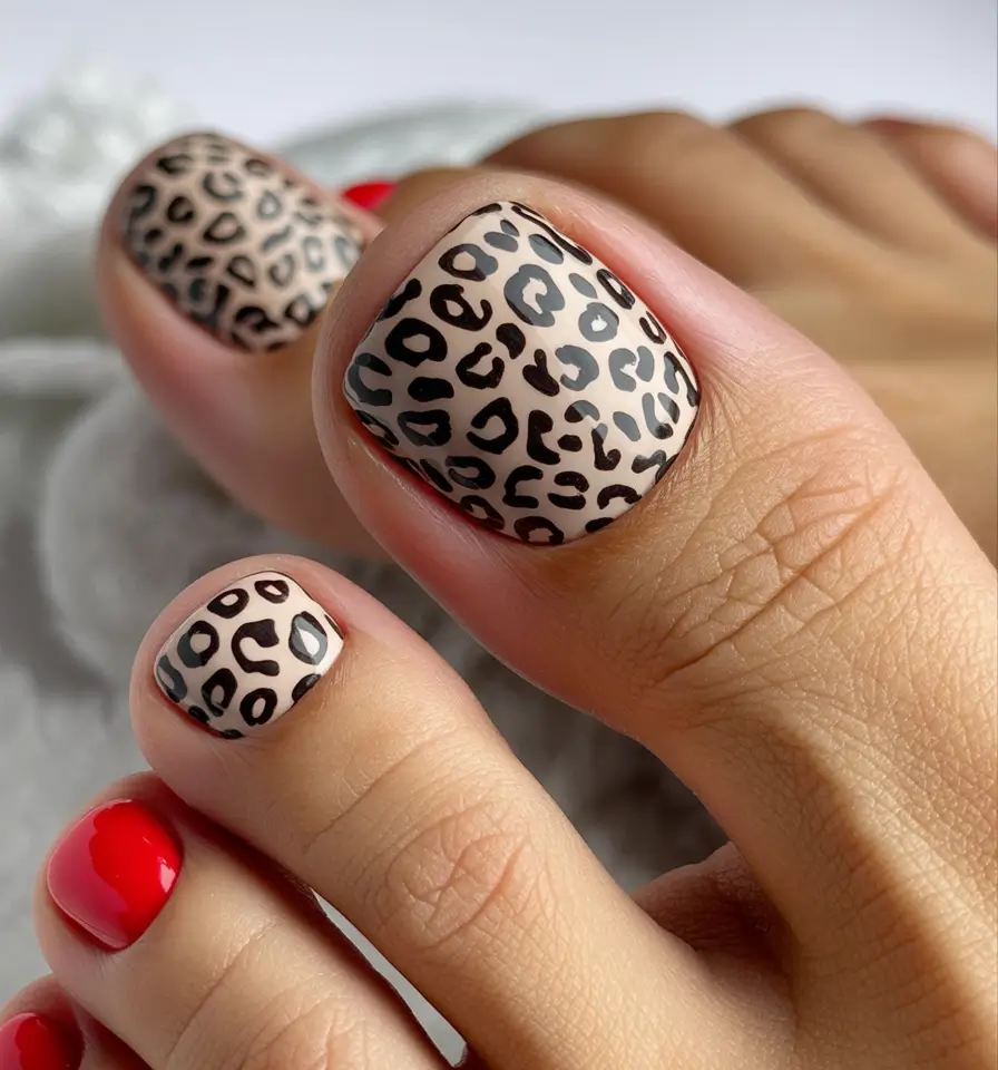 Toe Nail Ideas to Try This August 2025 Classic Leopard with a Glossy Twist