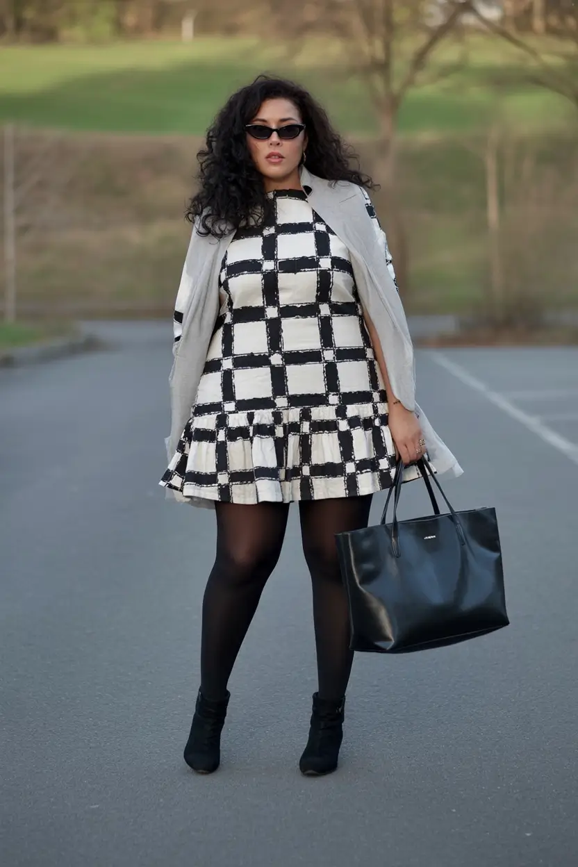 fall plus size outfits Grunge Grid with a Modern Edge