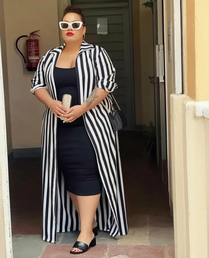 fall plus size outfits Bold Stripes Bold Attitude