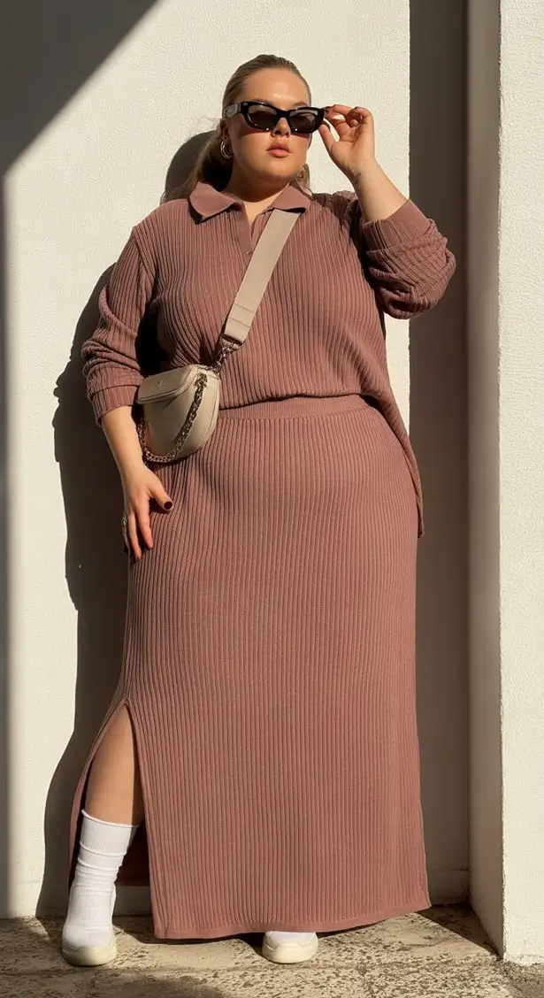 fall plus size outfits Dusty Rose Done Right