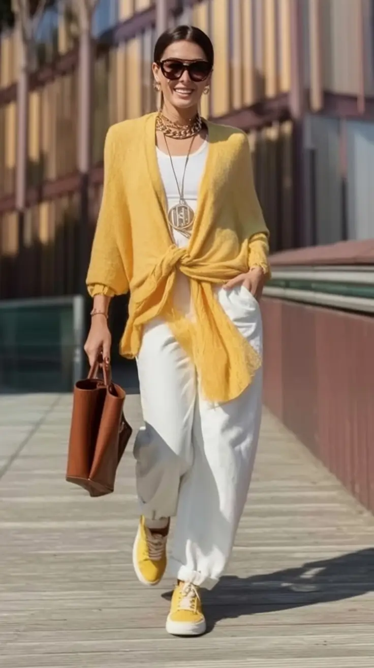 August Fashion outfits: Easy Ideas 2025 Yellow Layers And Commuter Cool