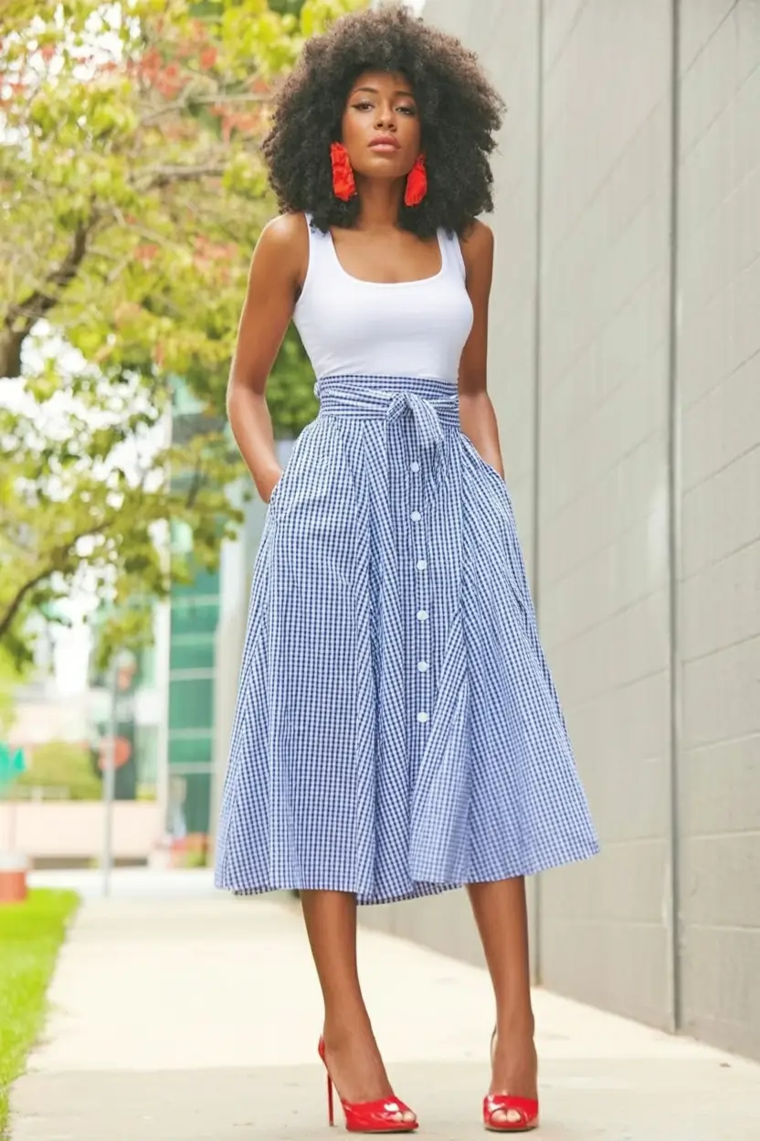 August Fashion outfits: Easy Ideas 2025 Retro Vibes And Gingham Perfection