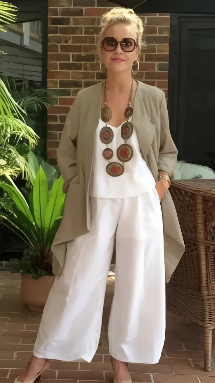 August Fashion outfits: Easy Ideas 2025 Chic Neutrals With a Mediterranean Mood