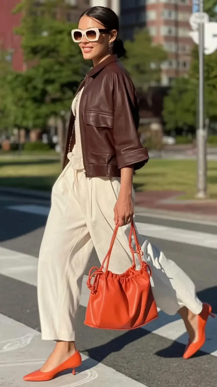 August Fashion outfits: Easy Ideas 2025 Power Color Blocking on City Streets