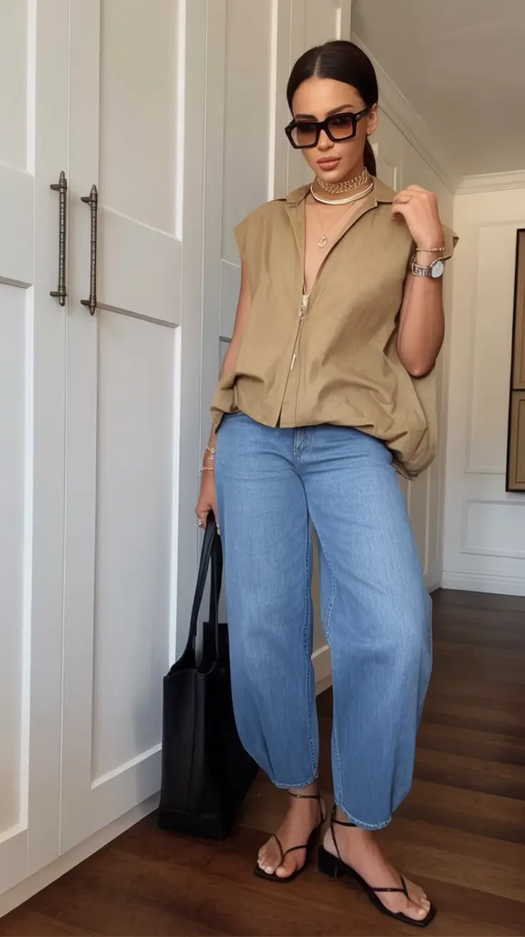 August Fashion outfits: Easy Ideas 2025 Utilitarian Edge Meets Easy Denim