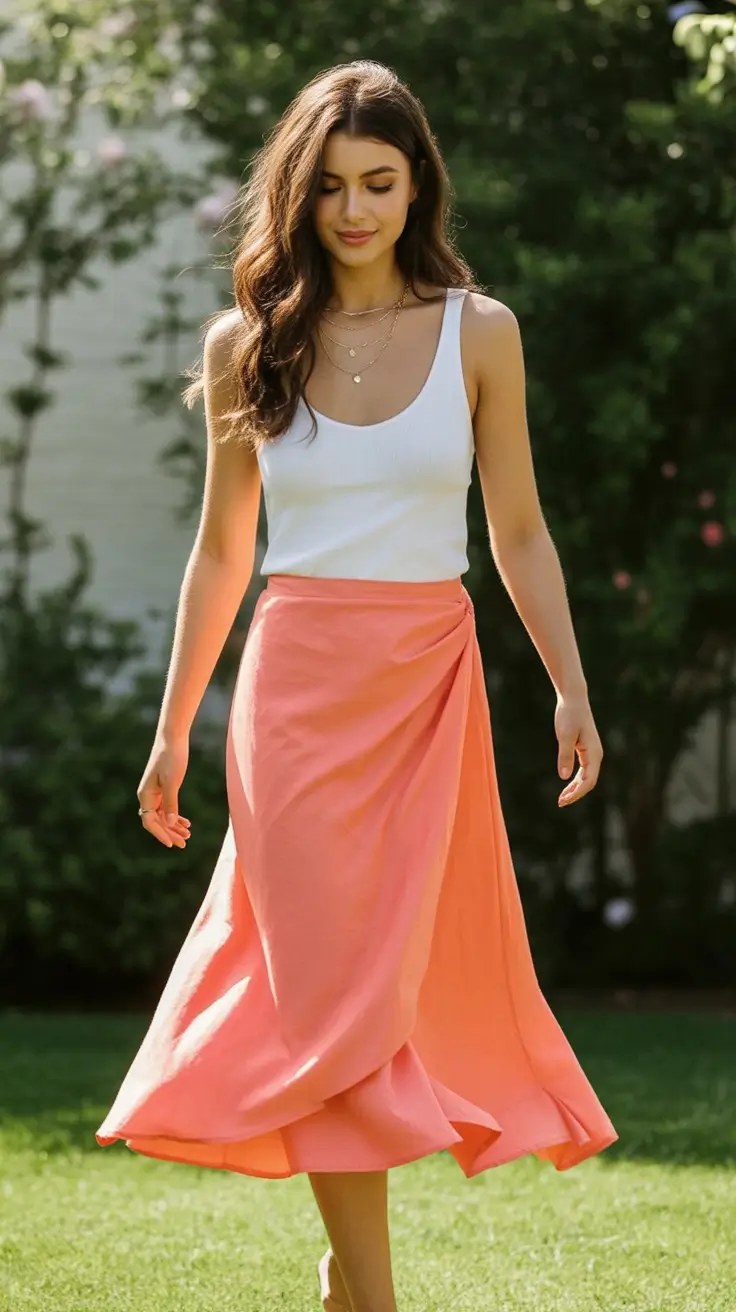 Your Dream Wardrobe for July 2025 Sunset Skirt with Garden Ease