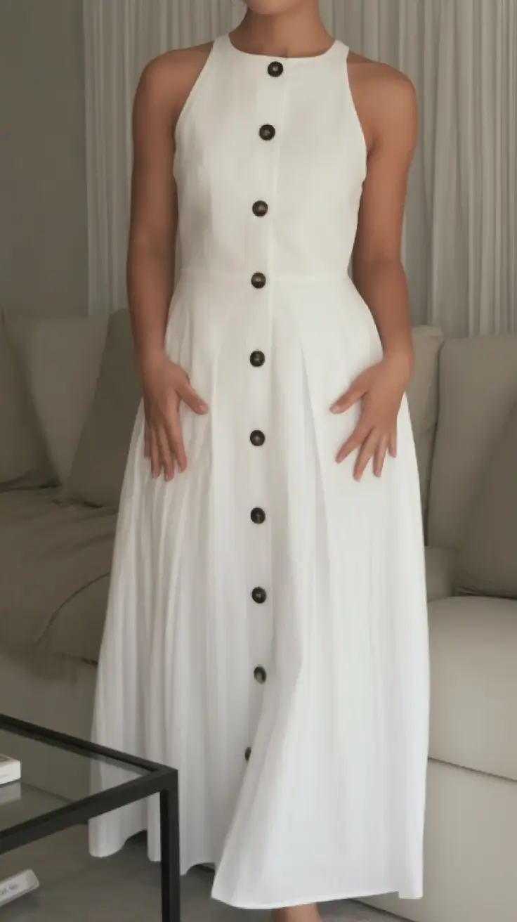 Your Dream Wardrobe for July 2025 Minimal Buttoned-Up Midi