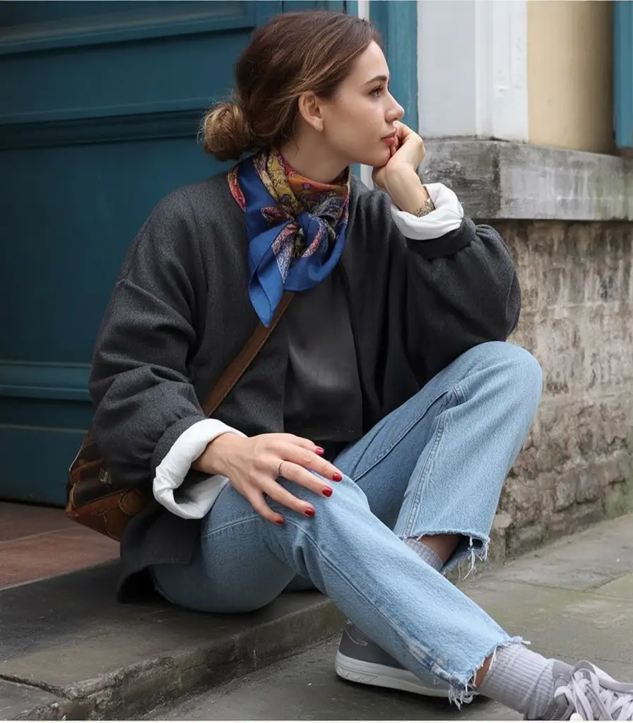 2025 Fall Cozy outfits Ideas 2025 French-Girl Minimalism With A Soft Scarf Twist