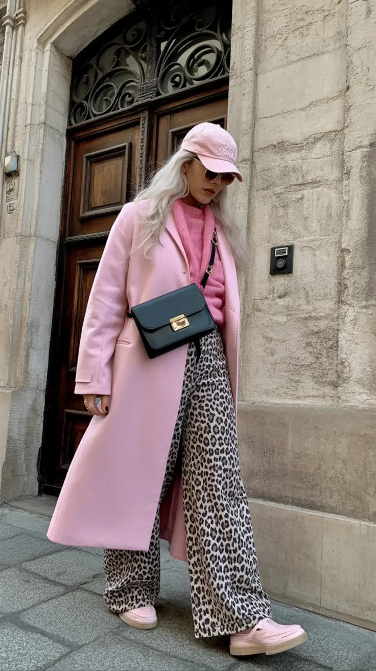 2025 Fall Cozy outfits Ideas 2025 Pink Power Meets Bold Pattern Play