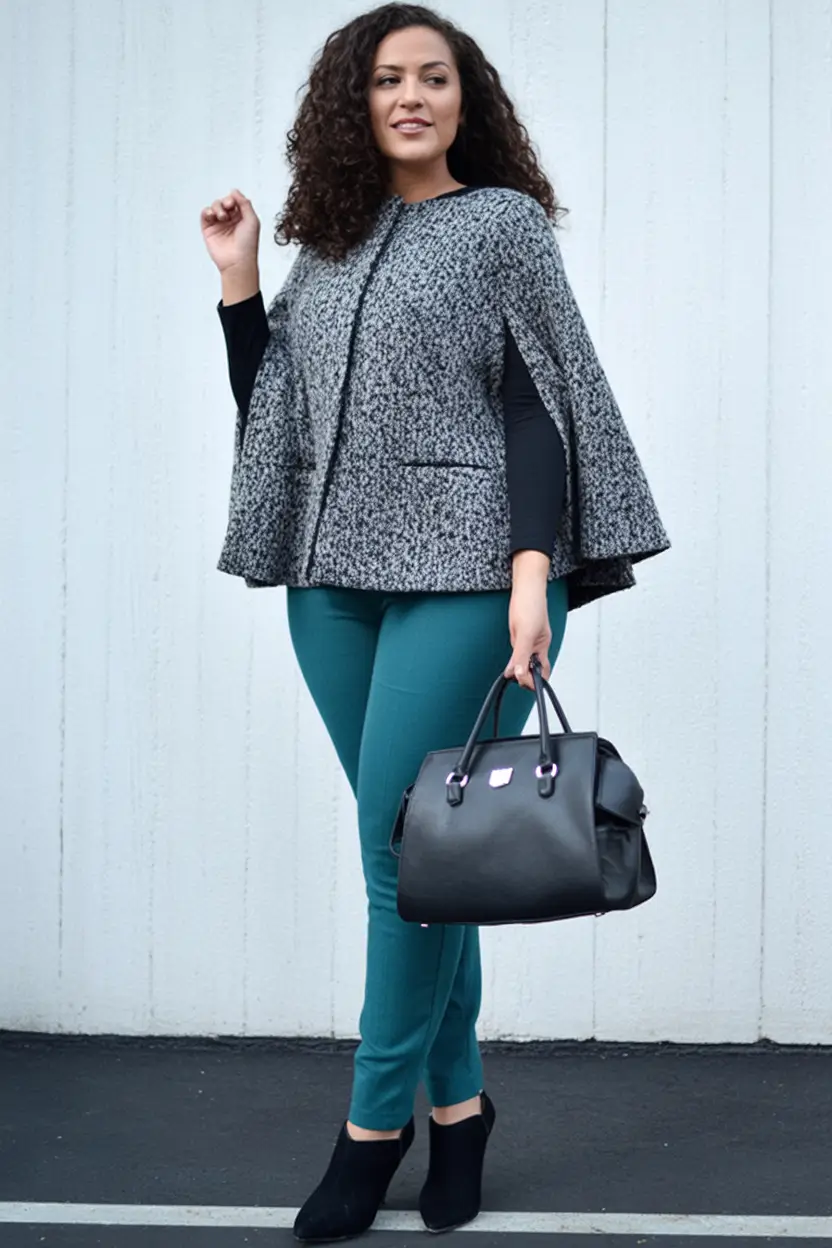 2025 Fall outfits Trends for Plus Size Women Cozy Texture With Tailored Flare