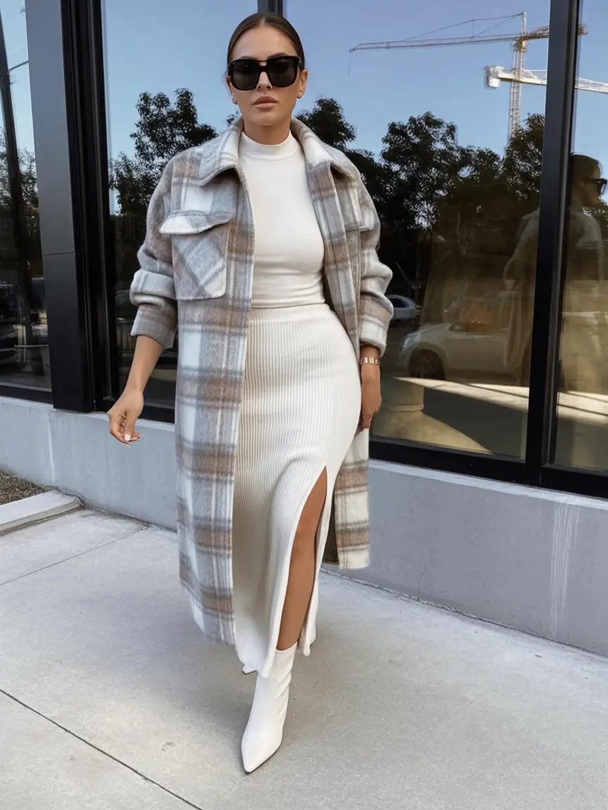 2025 Fall outfits Trends for Plus Size Women Elegant Neutrals With High Impact