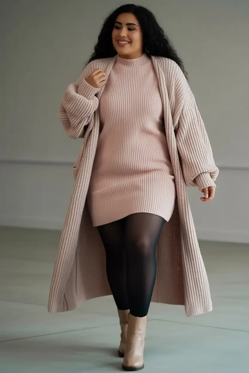 2025 Fall outfits Trends for Plus Size Women Sweater Dress Season Supremacy