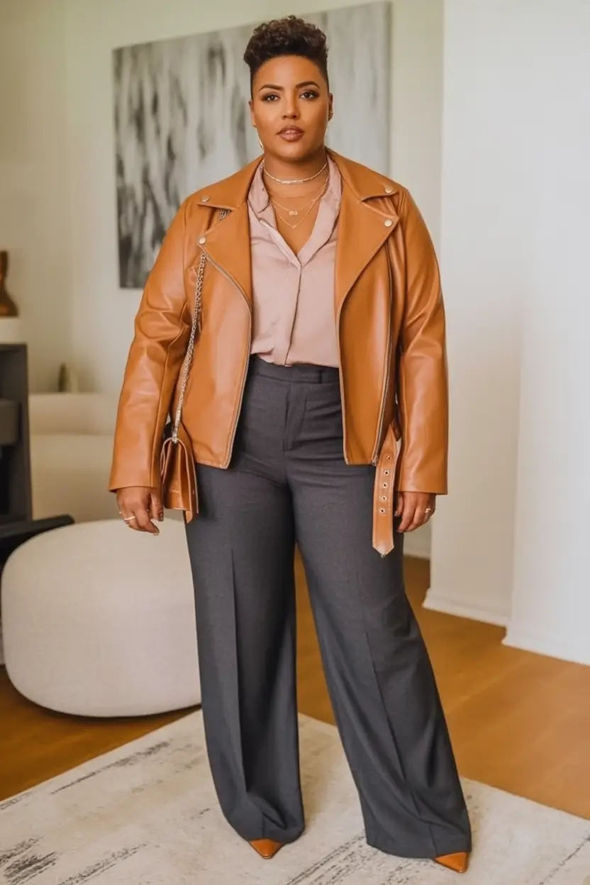 2025 Fall outfits Trends for Plus Size Women Polished Layers for Power Dressing