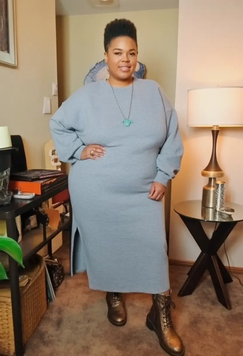 2025 Fall outfits Trends for Plus Size Women Everyday Cool In Slate And Combat